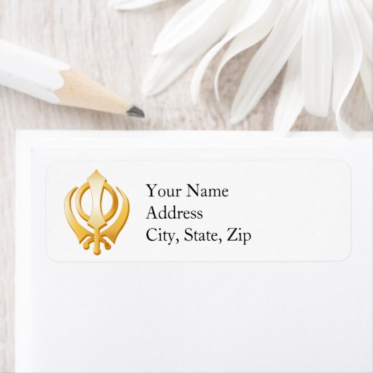 SYMBOLE SIKH Étiquette de adresse (En situation)