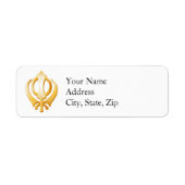 SYMBOLE SIKH Étiquette de adresse (Devant)