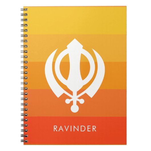 Symbole Sikh Khanda Carnet personnalisé (Devant)