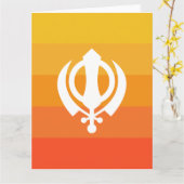 Symbole Sikh Khanda Carte de voeux (Fleur jaune)