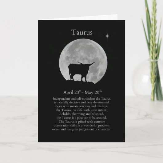 Symbole Taurus Zodiac Carte d'anniversaire (Devant)