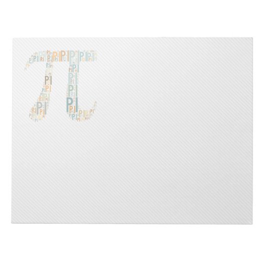 Symbole texte de conception typée Pi | Bloc-notes (Devant)