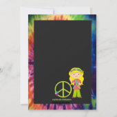 SYMBOLE Tie Dye Hippie Girl & Peace Invitation d'a (Dos)