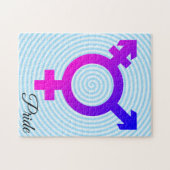 Symbole trans* - Puzzle rose/bleu (Horizontal)