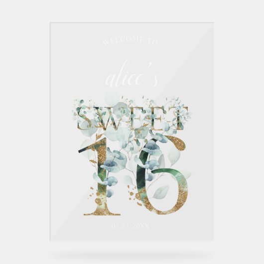 Symbole vert doux 16 Bienvenue acrylique (Recto)