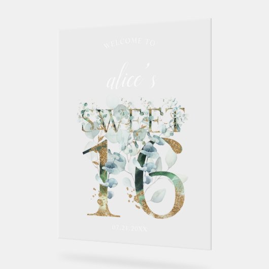 Symbole vert doux 16 Bienvenue acrylique (Angle)