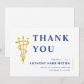 Symbole vétérinaire plat Carte de remerciements de (Devant / Derrière)