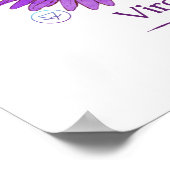 Symbole Virgo Zodiac avec Poster de fleurs d'aster (Coin)