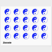 Symbole Yin Bleu Yang Sticker (Feuille)