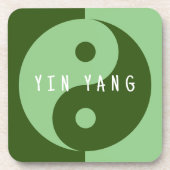 Symbole Yin et Yang vert dessous de verre plastiqu (Devant)