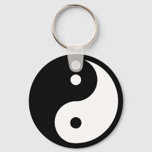 Symbole Yin Yang en Porte-Clés Noir et Blanc