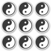 Symbole Yin Yang Noir Blanc Set 9 de Sticker (Devant)
