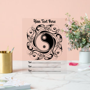 Symbole Yin & Yang Style de tatouage noir et blanc
