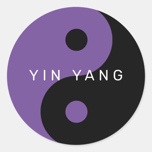 Symbole Yin Yang violet autocollants personnalisés (Devant)