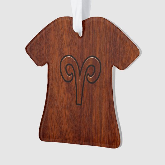 Symbole Zodiac Aries Brown en acajou (devant)