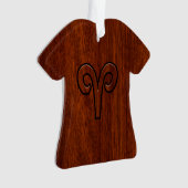 Symbole Zodiac Aries Brown en acajou (devant)