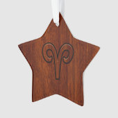 Symbole Zodiac Aries Brown en acajou (devant)