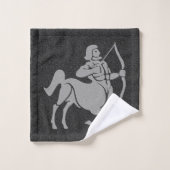 Symbole Zodiac Black Grey Star Sagittarius Cheval  (Gant de toilette)