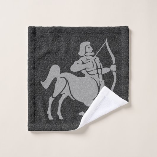 Symbole Zodiac Black Grey Star Sagittarius Cheval  (Gant de toilette)