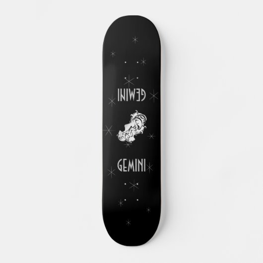 Symbole Zodiac en argent Gemini Twins Skateboard D (Recto)