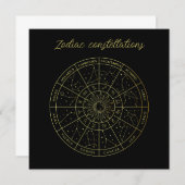Symbole Zodiac horoscope constellations carte or (Devant / Derrière)