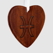 Symbole Zodiac Pisces Style de grains de bois d'ac (devant)