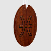 Symbole Zodiac Pisces Style de grains de bois d'ac (devant)