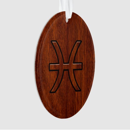 Symbole Zodiac Pisces Style de grains de bois d'ac (devant)