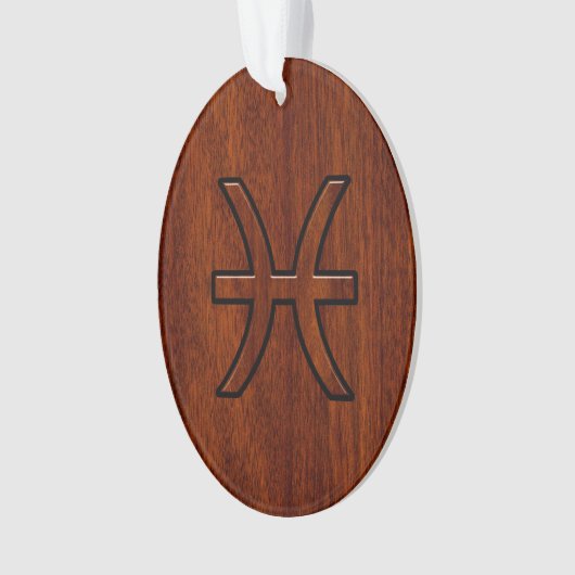 Symbole Zodiac Pisces Style de grains de bois d'ac (devant)