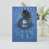 Symbole Zodiaque Aquarius Invitation de fête d'ann (Debout devant)