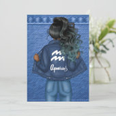 Symbole Zodiaque Aquarius Invitation de fête d'ann (Debout devant)