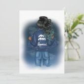 Symbole Zodiaque Aquarius Invitation de fête d'ann (Debout devant)