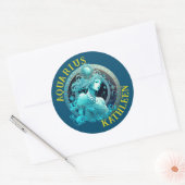 Symbole Zodiaque Aquarius Sticker d'astrologie (Enveloppe)