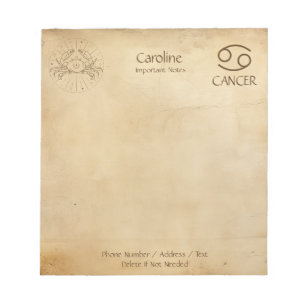 Symbole Zodiaque Cancer - Bloc-notes personnalisab