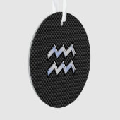 Symbole Zodiaque d'argent Aquarius Style fibre de  (devant)
