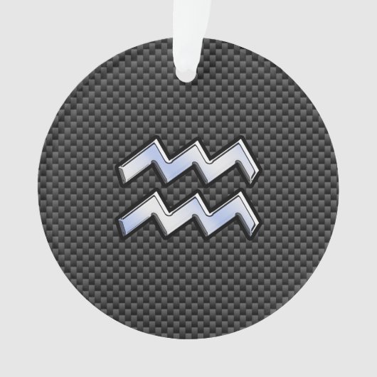Symbole Zodiaque d'argent Aquarius Style fibre de  (devant)