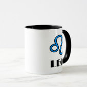 Symbole Zodiaque de Leo Mug en bleu (Devant droit)