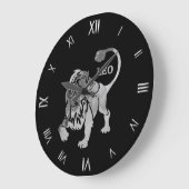 Symbole zodiaque en argent Leo Horloge murale (Angle)