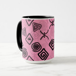 Symbolen op roze. mok