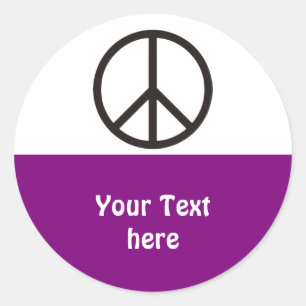 Symbolen - PEACE + jouw tekst & ideeën Ronde Sticker