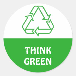 Symbolen - RECYCLING TRIANGLE + uw ideeën Ronde Sticker