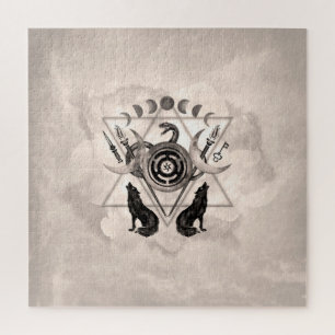 Symbolen van acetaat legpuzzel