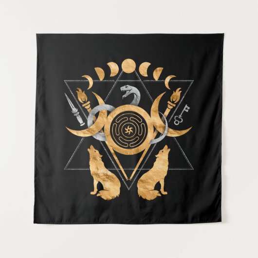 Symbolen van acetaat wandkleed (Voorkant)