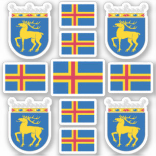 Symbolen van Åland/wapenschild en vlag Sticker