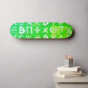 Symbolen van Bitcoin (helder groen rendement - 2) Skateboard