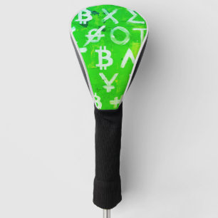 Symbolen van Bitcoin (Hoge Winst Groen - 1) Golfheadcover