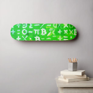 Symbolen van Bitcoin (Hoge Winst Groen - 3) Skateboard
