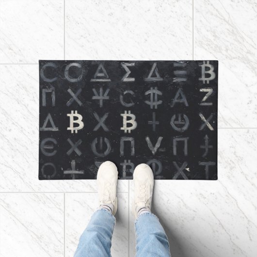 Symbolen van Bitcoin (Stijl: 13) Deurmat (Binnen)