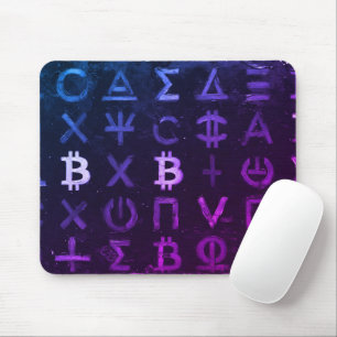 Symbolen van Bitcoin (Stijl: Miami Paars - 13) Muismat