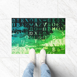Symbolen van Bitcoin (Stijl: Winst Groen - 14) Deurmat